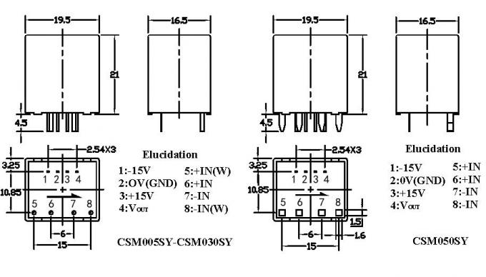 50A τα PCB τοποθετούν την κλειστή παραγωγή ανεφοδιασμού 4V αισθητήρων ± 15V βρόχων τρέχουσα