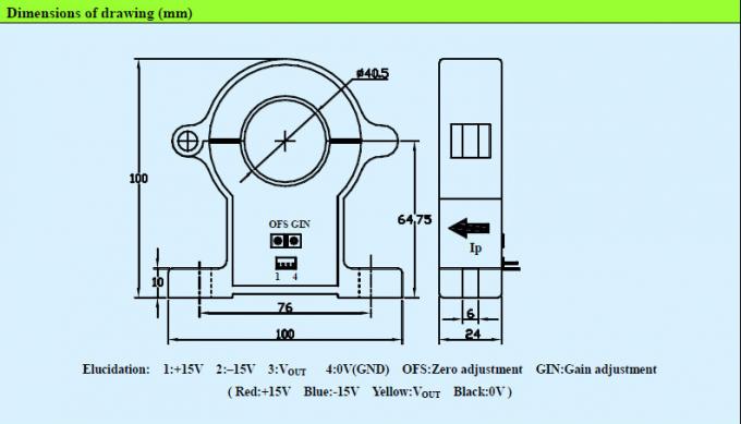 2000A τρέχων αισθητήρας ανοικτών βρόχων για τον εξοπλισμό/τη ηλιακή ενέργεια Auomation