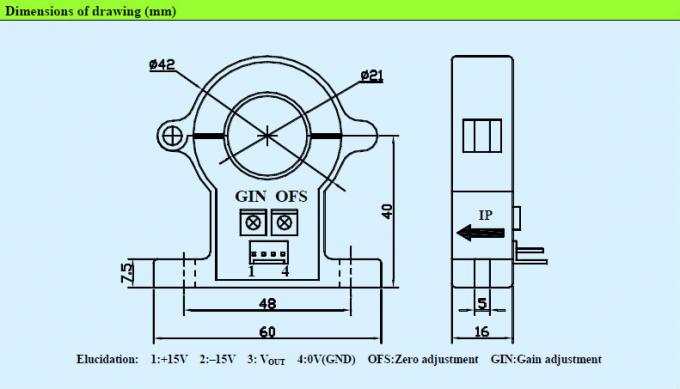 Εναλλασσόμενου ρεύματος/συνεχούς ρεύματος διασπασμένος πυρήνων τύπος πιάτων αισθητήρων αιθουσών τρέχων που τοποθετεί εγκεκριμένο CE CS200EK1